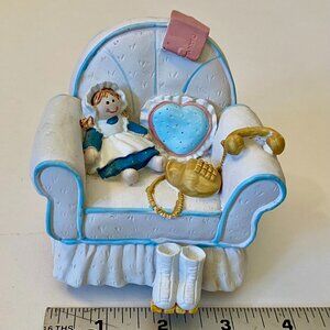 Vintage 1986 Music Box Teen Chair With Doll Book Old Phone George Good (GG) Corp